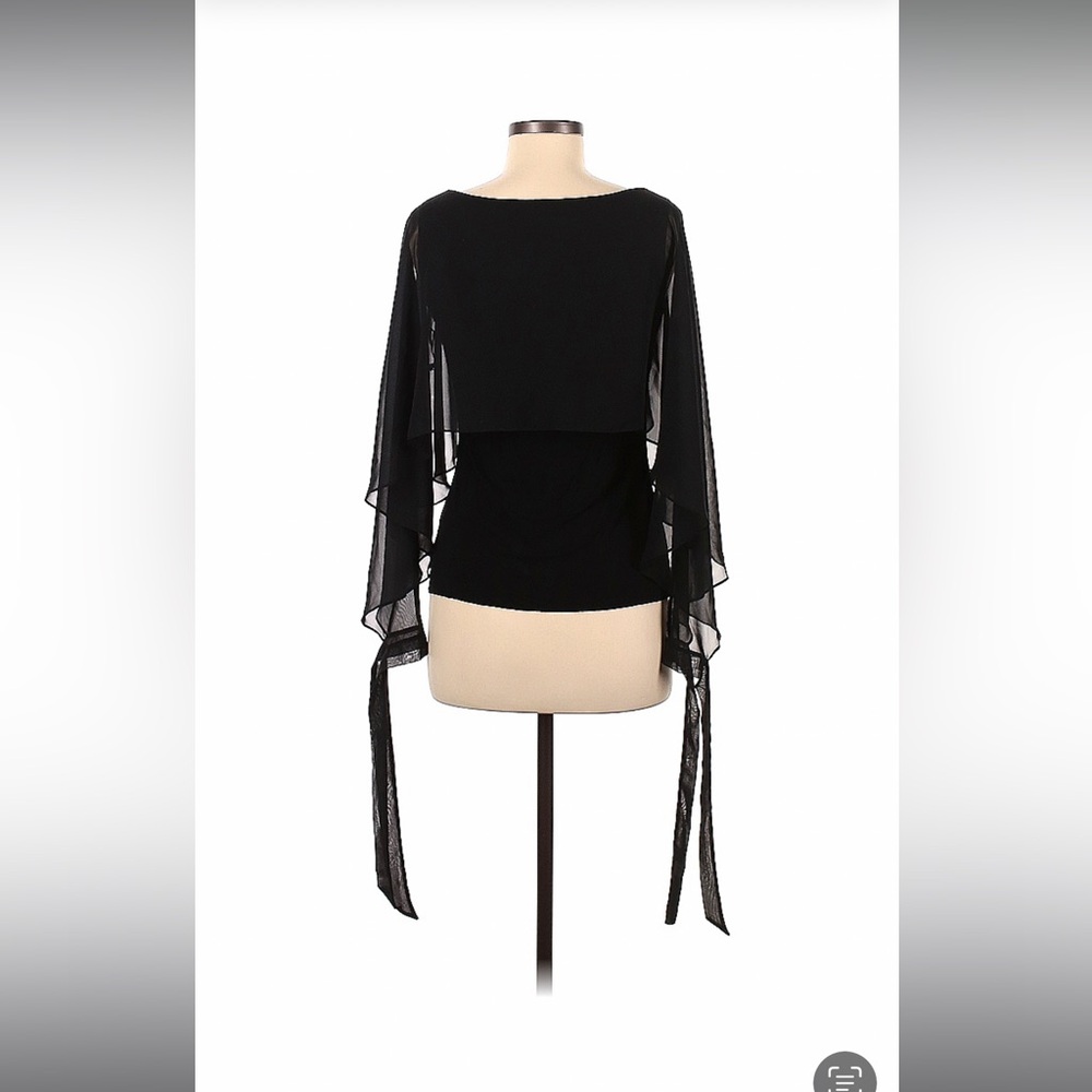 BAILEY 44 Black Layered Flowy Cuffed Tie Wrist TOP